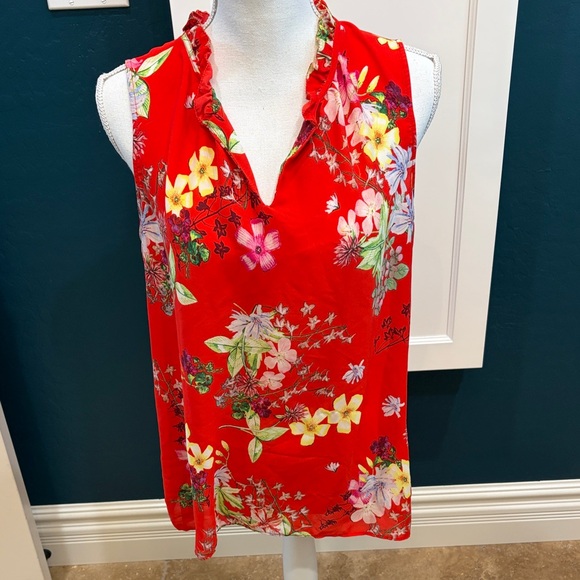 Rose & Olive Tops - Rose + Olive sleeveless red floral blouse